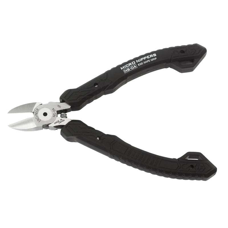 precision compact side cutters (pcb side snips),pro quality, ESD safe with hardened carbon steel jaws. Engineer ns-04