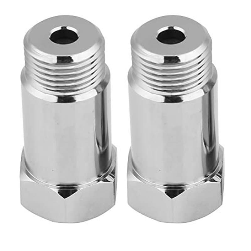 Keenso 2Pcs Adaptateur Capteur d'Oxygène,Universel O2 Spacer Extender pour Les Systèmes d'Echappement avec M18 x 1,5 Trous de Ca
