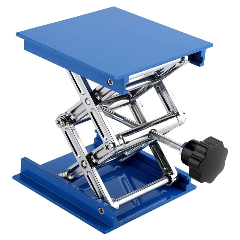 Ascenseur Plate-forme Laboratoire, 100 x 100 mm Bleu Laboratoire de Levage en Aluminium Galvanisé Support de Plate-forme Support