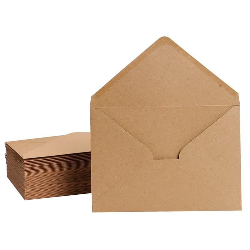 Lot de 30 enveloppes en papier kraft - Avec collage humide - Pour cartes de vœux, invitations, cartes d'anniversaire