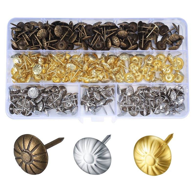 450 Pièces Clous de Tapissier, Punaises Décoratives pour Meubles, Clous Décoratifs Antiques pour Canapé, Chaise, Fauteuil, Lit -