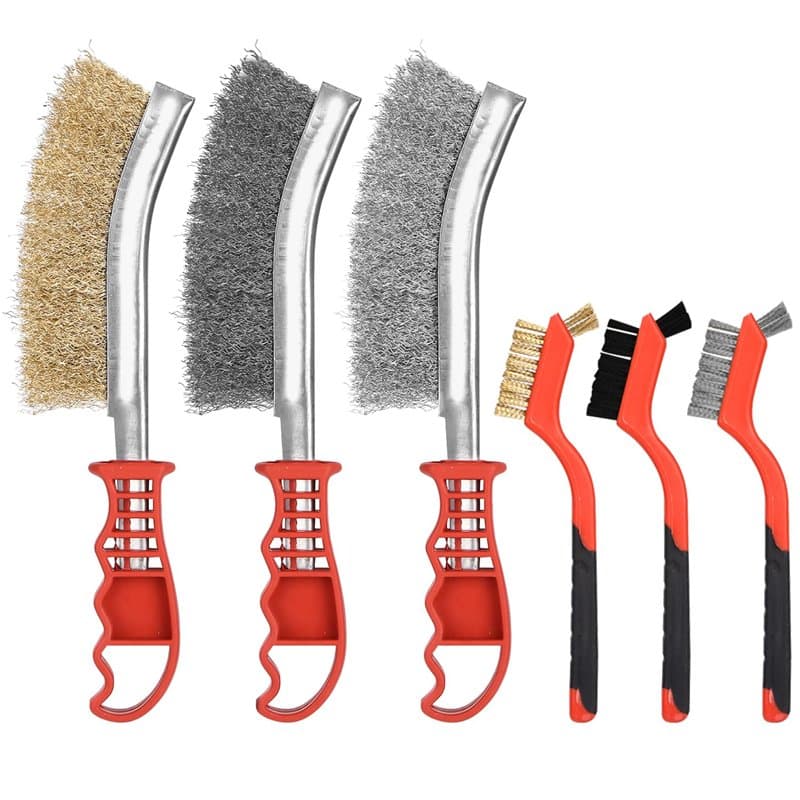 6 Pieces Brosse Metallique, Brosses Métalliques a Main Set mit Brosse Laiton, Brosse Nylon, Acier Inoxydable,Acier au Carbone,Br