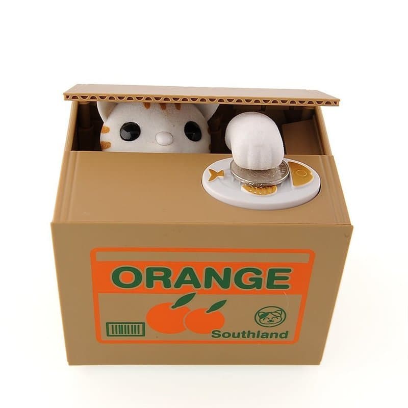 DMZK Boîte Tirelire volent l'argent Automatic économiser Banque Argent, Animal Mignon Volent l'argent (Orange)