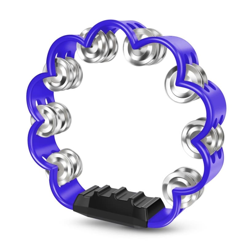 Flexzion Tambourin à fleurs – Instrument de percussion portable de 20,3 cm avec grelots en métal et poignée ergonomique – Petit
