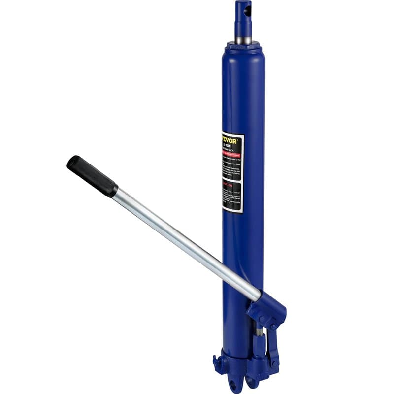 VEVOR Vérin Hydraulique Long pour Grue d'Atelier 8 T, Cylindre Hydraulique Support Moteur avec Pompe à Simple Piston et Base à C