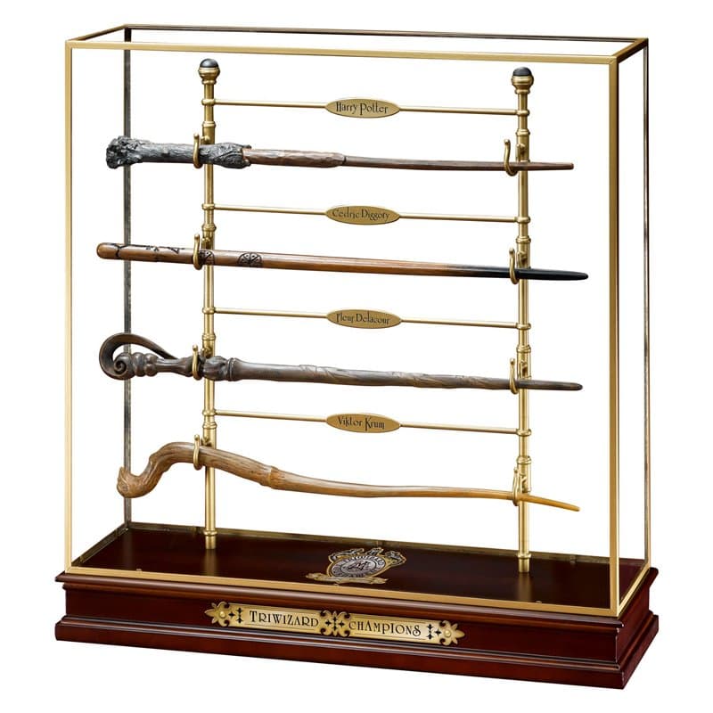 The Noble Collection Harry Potter Triwizard Champions Wand Set - 17in (44cm) with Display Case 4 Resin Collectible Wands - Offic
