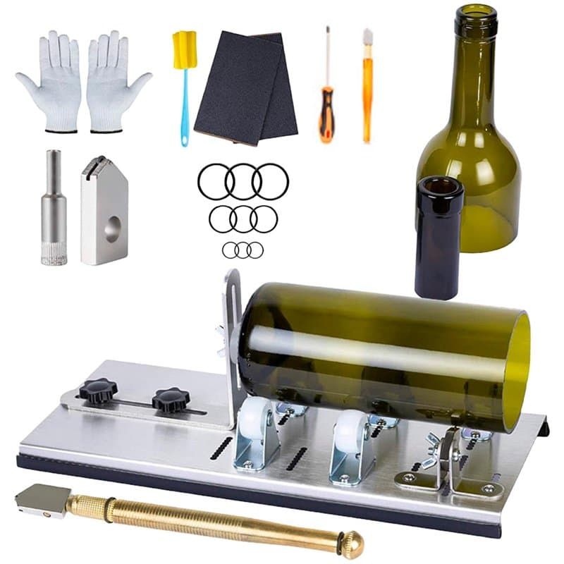 Vegena Kit coupe-bouteille en verre pour bouteilles, verre à vin, coupe-bouteilles, kit de découpe de bouteilles, coupe-verre, b