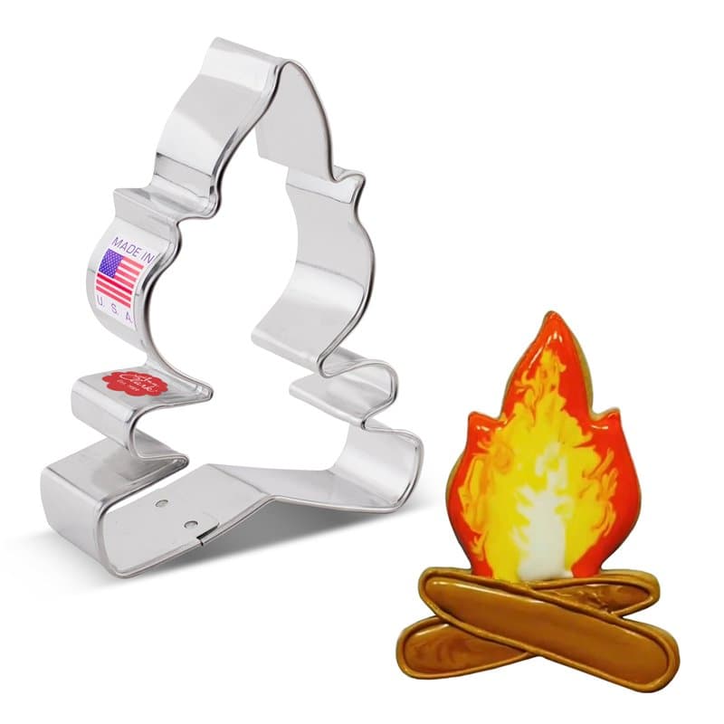Emporte-pièce en forme de feu de camp, 10,2 cm, fabriqué aux États-Unis par Ann Clark