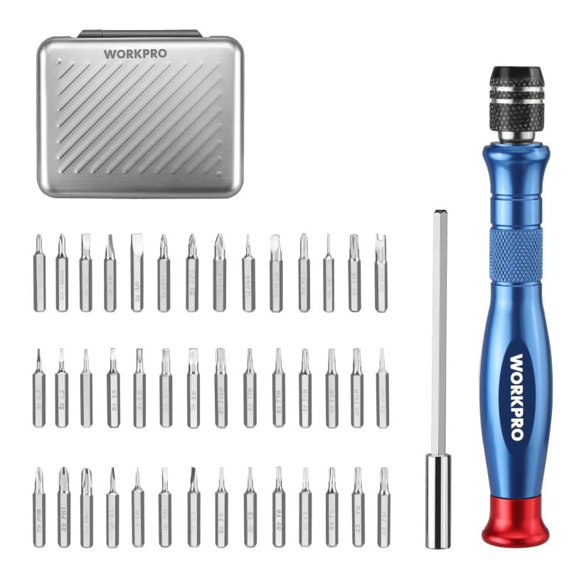 WORKPRO Tournevis de Précision 44 pièces, Kit Tournevis de Précision 42 Embouts de Tournevis en Acier S2 Résistant, Tournevis Ma
