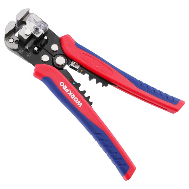 WORKPRO Pince à Dénuder Automatique 200mm, Outils à Dénuder Multifonction 3 en 1, Dénudage Pince à Coupe-cables AWG 24-10 (0,2~6