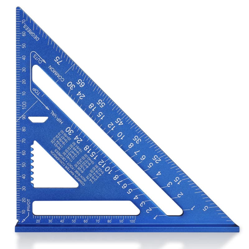 WORKPRO Equerre Menuisier 180 mm, Equerre de Charpentier Triangulaire en Alliage d'Aluminium, Equerre Multifonctionnels pour Bri