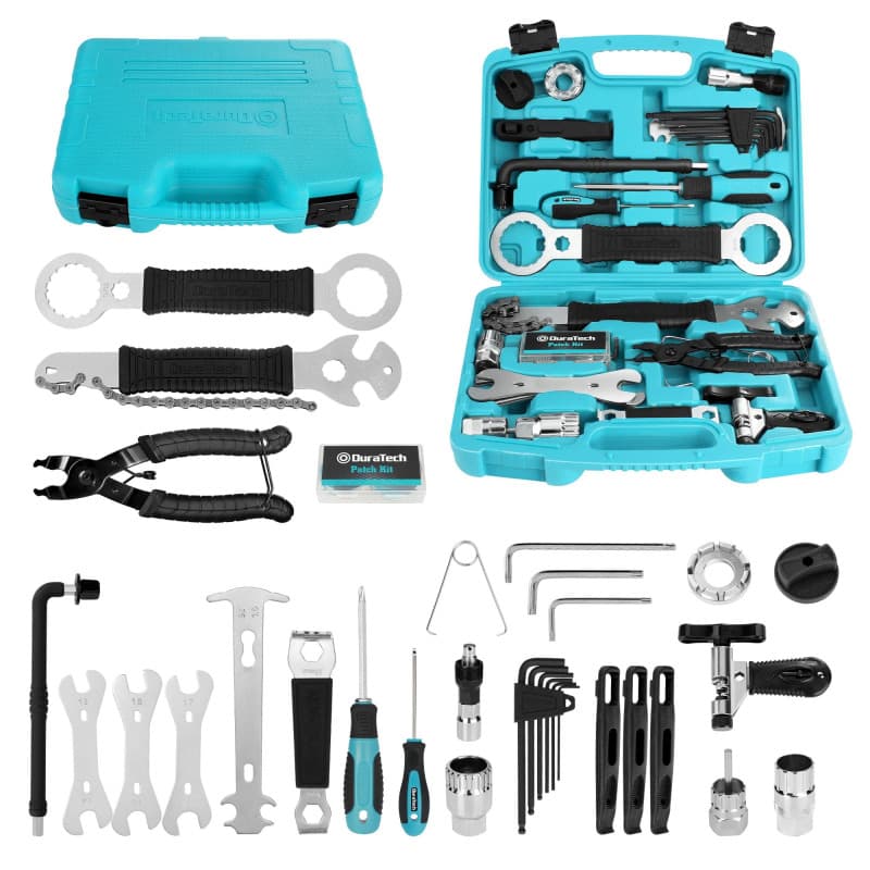 DURATECH Kit d'Outils de Réparation pour Vélo 41 pièces avec Mallette Pratique, Ensemble d'Outils de Vélo Portable pour la Répar