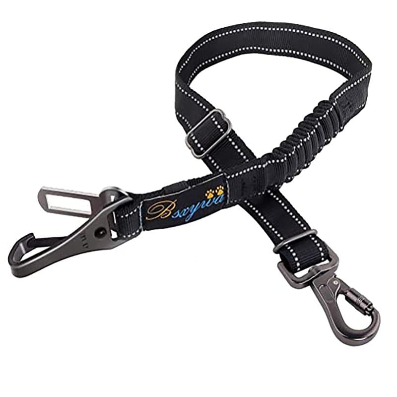 Ceinture SéCurité Chien Voiture, Laisse Voiture Reglable Nylon Durable Laisse Chien Voiture 50-80cm, avec Double sécurisé Mousqu
