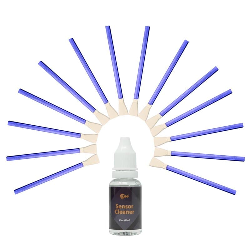 UES M43 Micro Four Thirds 4/3 (MFT) Lot de 14 tampons de Nettoyage pour capteur et 15 ML de Liquide nettoyant pour appareils Pho
