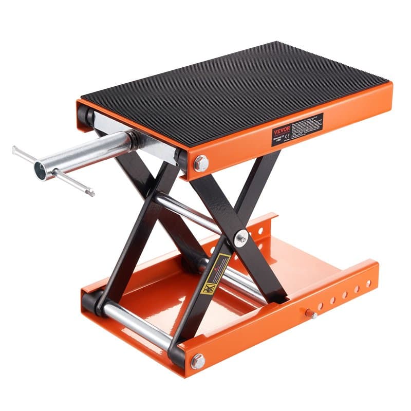 VEVOR Cric de Moto à Ciseaux 500 kg Hauteur de Levage 9,5-35 cm Pont Élévateur Plate-Forme Antidérapante 36,5x22 cm Table Élévat