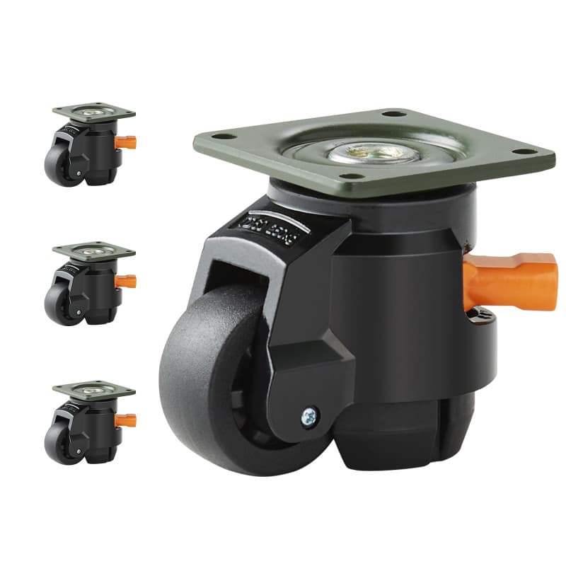 VEVOR Roulettes Pivotantes pour Meubles Lot de 4 Roulettes de Nivellement Capacité de Charge Totale de 500 kg Diamètre 50,8 mm a