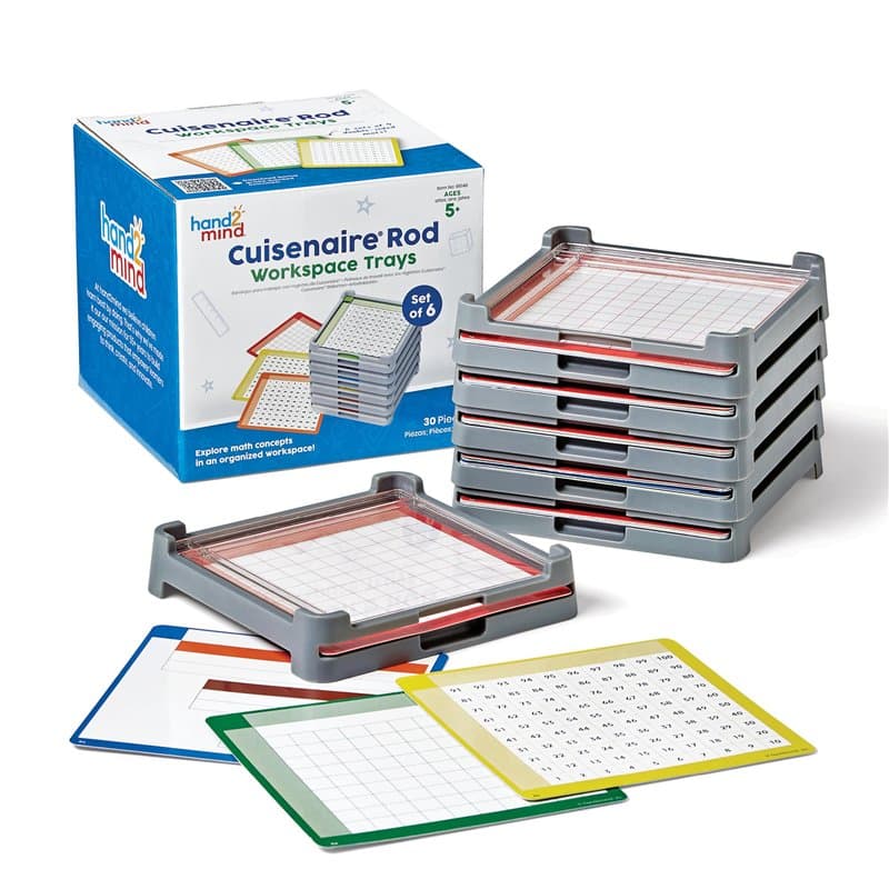 Learning Resources Lot de 6 Plateaux pour réglettes Cuisenaire, Comprend des Plateaux et des Tapis d'activité Uniquement, Les Es