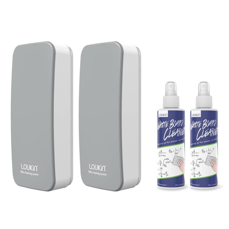 loukin Lot de 2 gommes magnétiques effaçables à sec pour tableau blanc, tableau en verre, nettoyant pour tableau blanc de 96,4 g