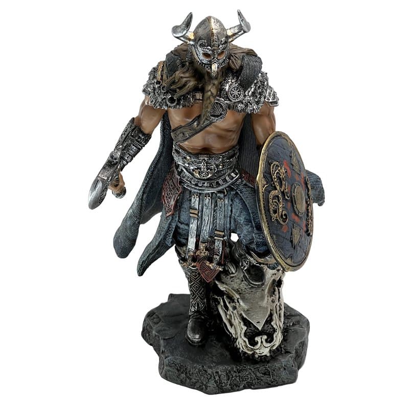 LOOYAR Statue en résine Viking Warrior Dragon Slayer - Décoration d'intérieur, Bureau ou Cadeau pour Salon, Porche et Bureau