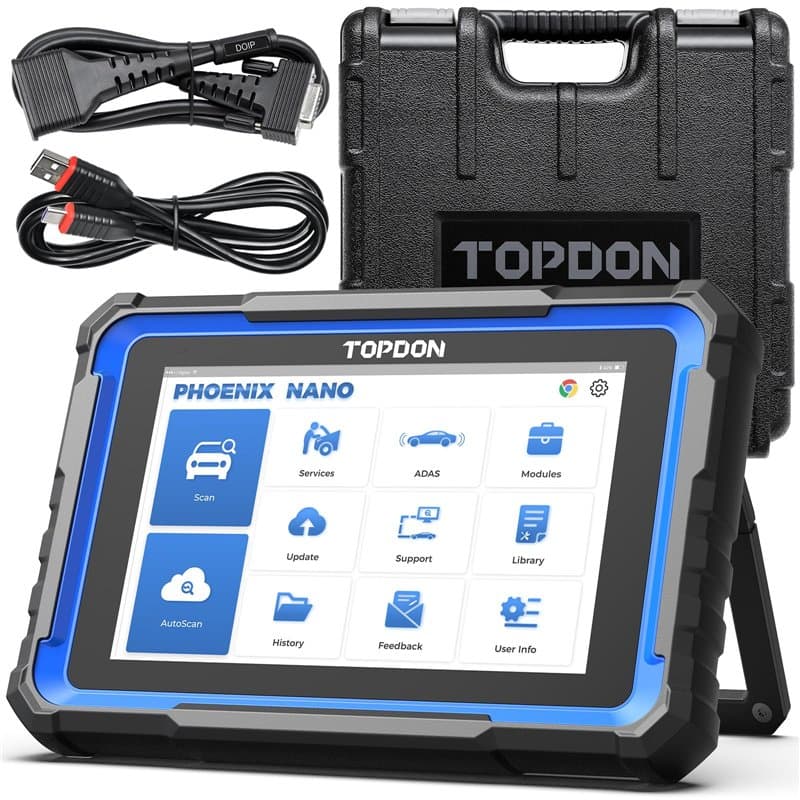 TOPDON Phoenix Nano OBD2 Appareil de diagnostic pour voiture, codage ECU et bidirectionnel, diagnostic complet du système, 32 fo