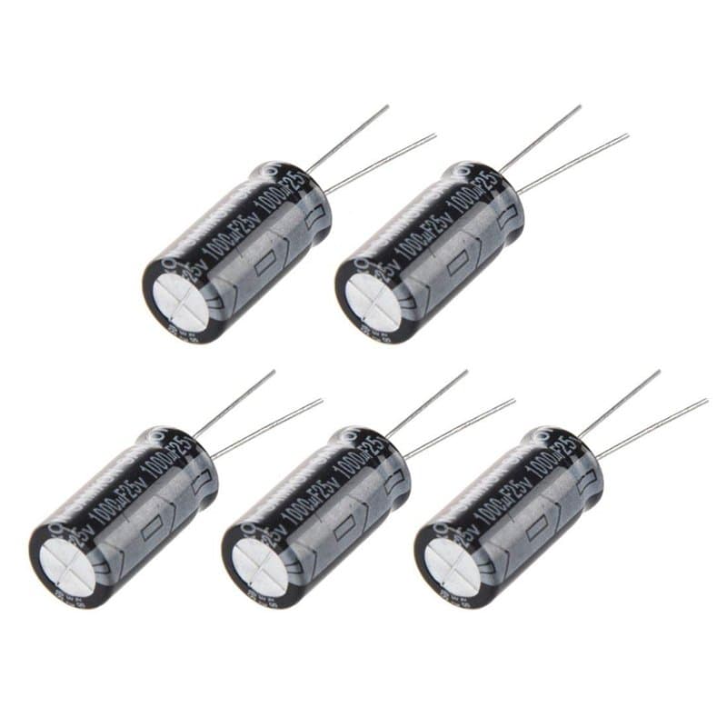 5 x 25V 1000uF 105C Radial condensateur électrolytique 10x20mm