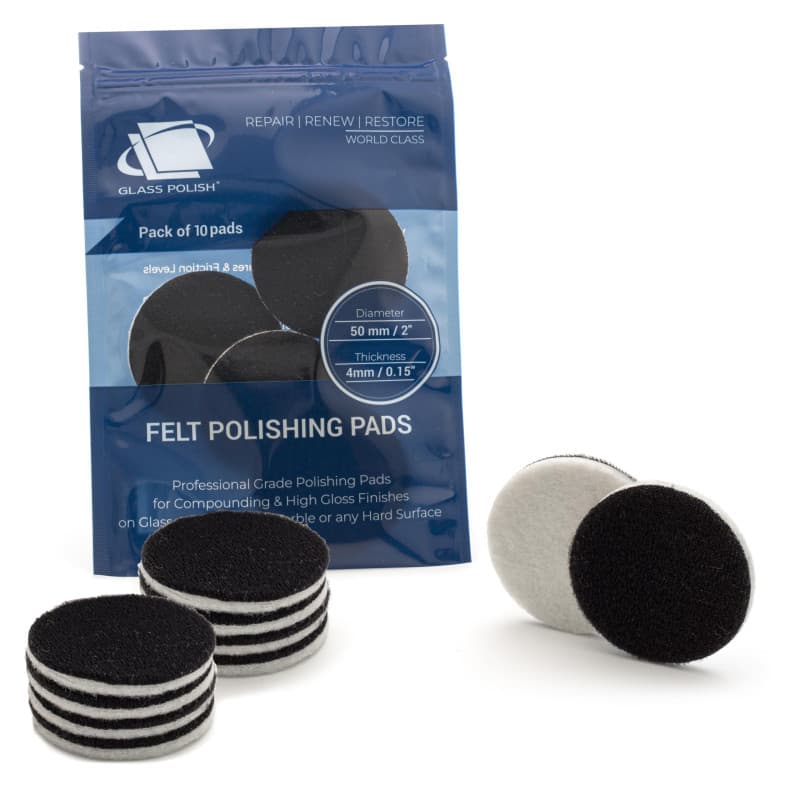 Glass Polish Lot de 10 tampons de Polissage Pro en Feutre pour Polissage du Verre à l'oxyde de cérium, élimination des Rayures e