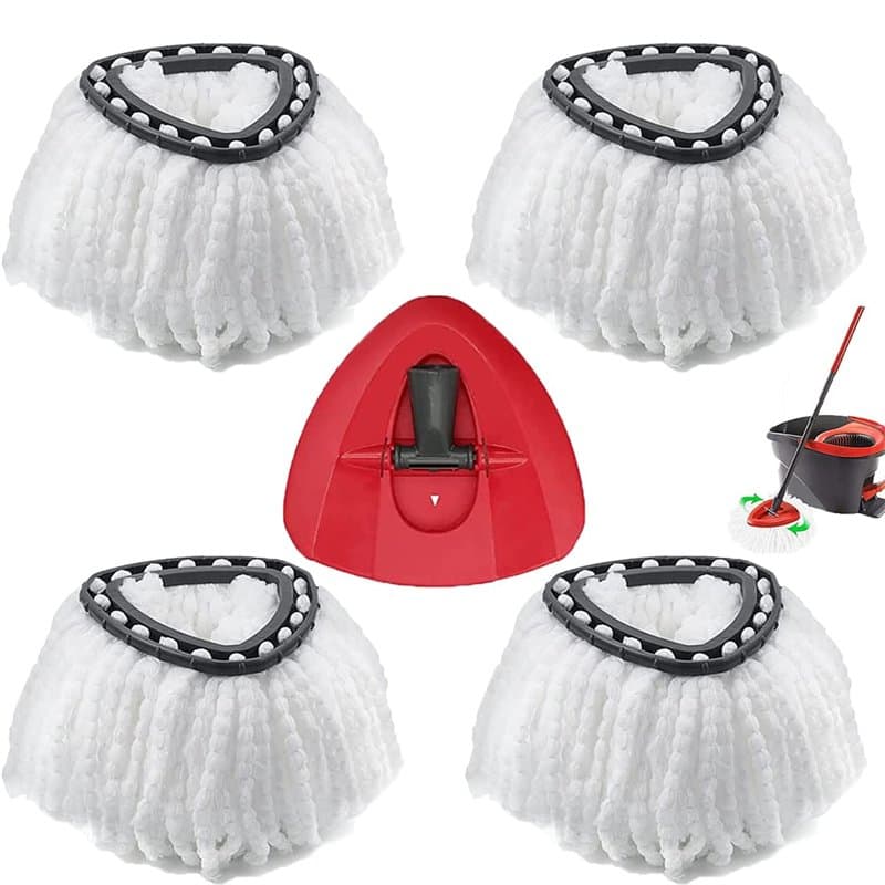 Lot de 4 Têtes de rechange pour Vileda serpillère rotative, Recharges pour serpillère en microfibre compatibles avec serpillère