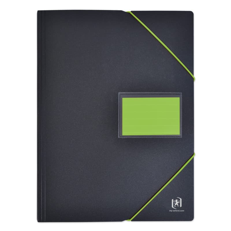 OXFORD Protège-Documents Students A4 200 vues / 100 Pochettes Couverture Polypro Bicolore Noir/Vert