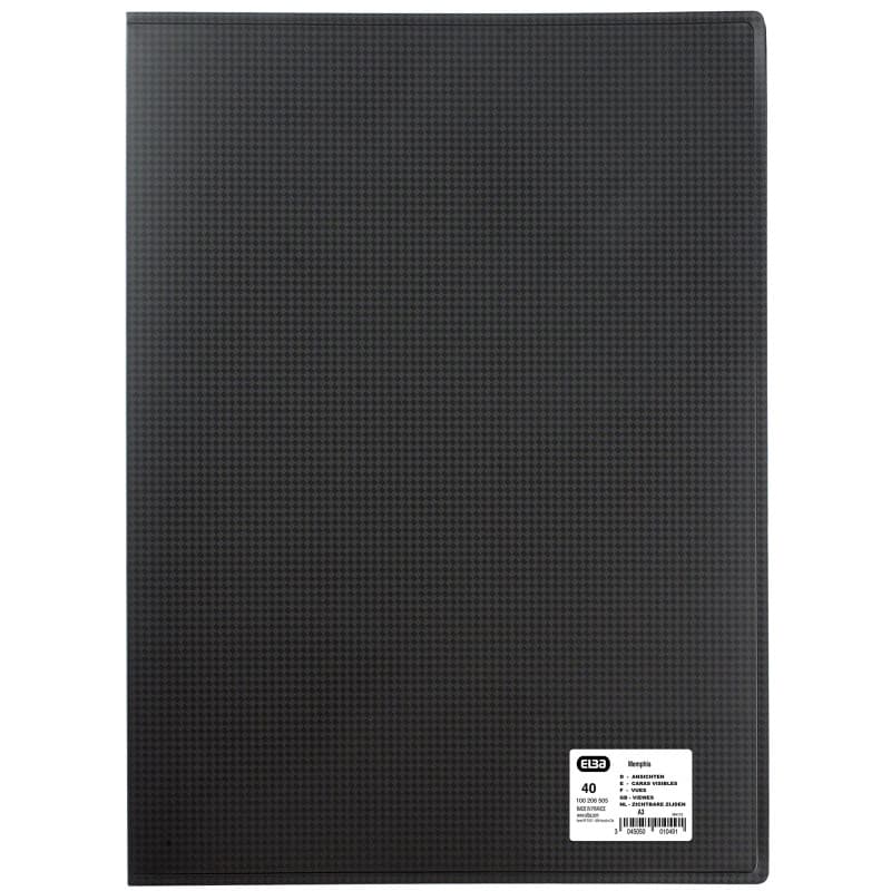 Elba Memphis Protège-documents 40 vues polypropylène opaque A3 Noir