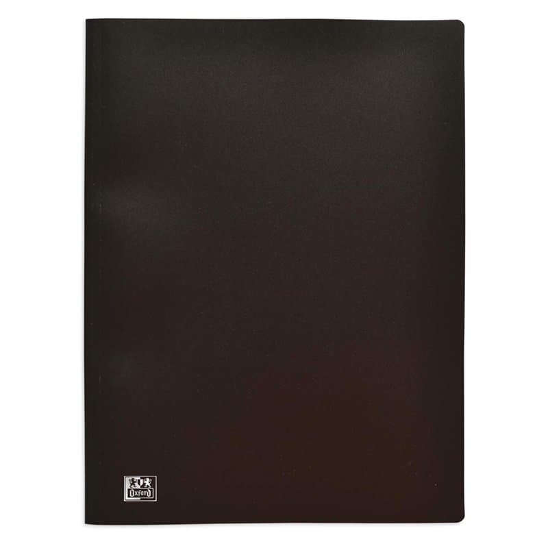OXFORD Protège-Documents Initial A4 80 vues / 40 Pochettes Couverture Polypro Noir