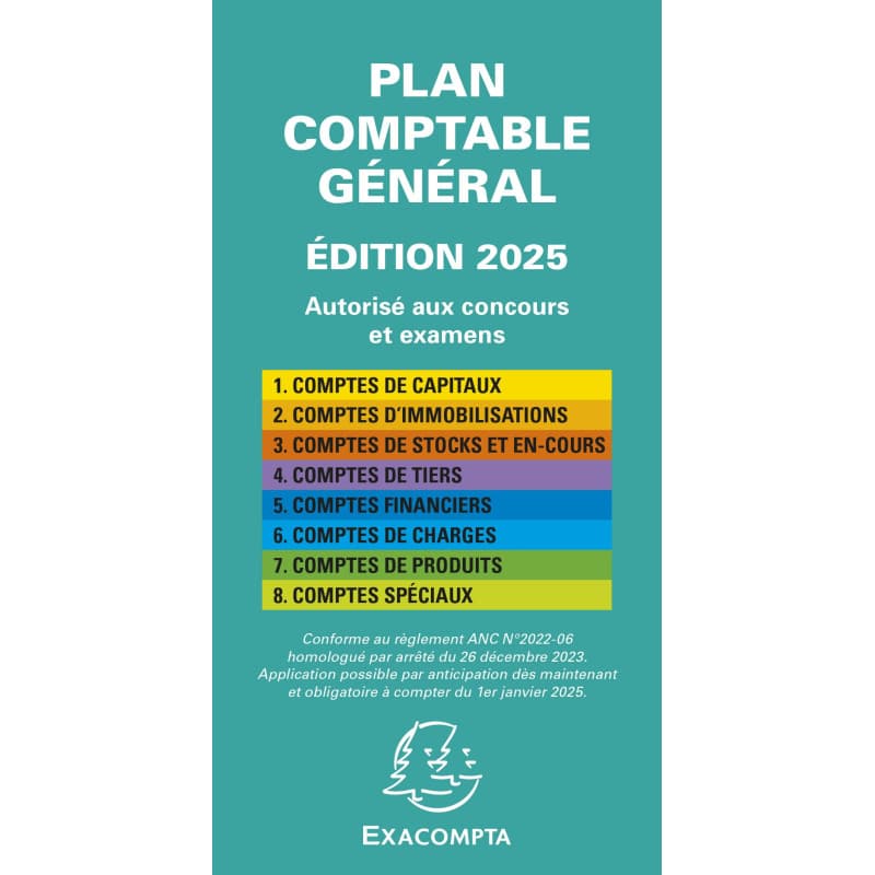Exacompta - Réf. 14001E - 1 Plan comptable général - couverture plastique - format 17,5x9cm - autorisé aux concours et aux exame