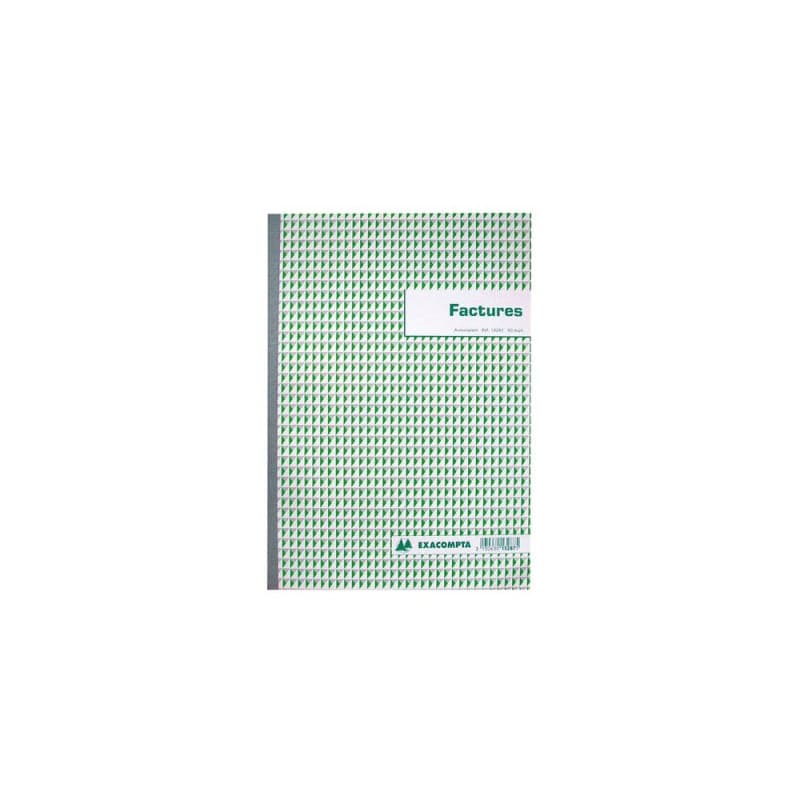 Exacompta - Réf. 3287E - Lot de 5 manifolds FACTURES - avec mention TVA - 50 feuillets numérotés et autocopiants - duplicatas (1