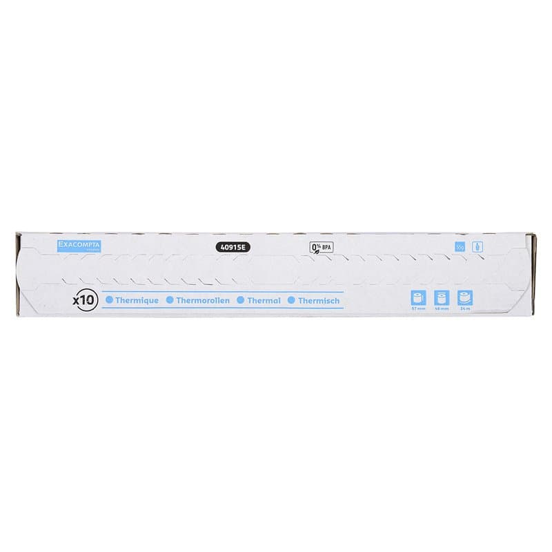 Exacompta - Réf. 40915E - Boîte de 10 bobines pour tickets de carte bancaire - largeur 57 mm x diamètre 46 mm - mandrin 12 mm -