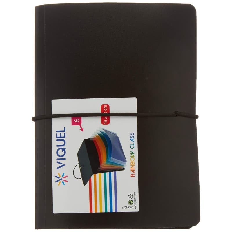 Viquel Rainbow Class - Trieur extensible 6 positions en plastique - Mini format (16x12cm) - Fermeture par élastique - Pour trans