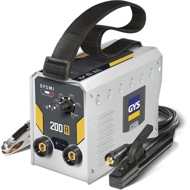 GYS, GYSMI 200A, Poste à Souder à l'Électrode Enrobée 200A Monophasé 230V (MMA), Arc Force, Antisticking, Hot Start, Avec Porte-