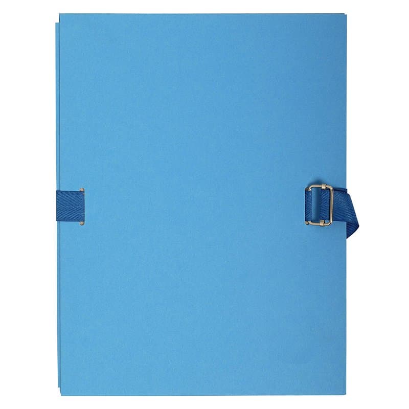 Exacompta - Réf. 223220E - 1 chemise à dos extensible en papier toilé couleur - fermeture par sangle - avec rabat en pied - bouc