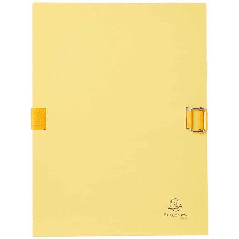 Exacompta - Réf. 223235E - 1 chemise à dos extensible en papier toilé couleur - fermeture par sangle - avec rabat en pied - bouc