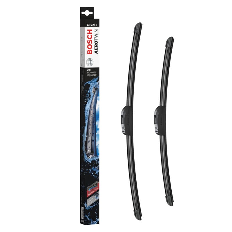 Bosch Balais d'essuie - glace plats Aerotwin AR728S, Longueur: 550mm/475mm − 1 paire de balais avant - Pour véhicules avec direc