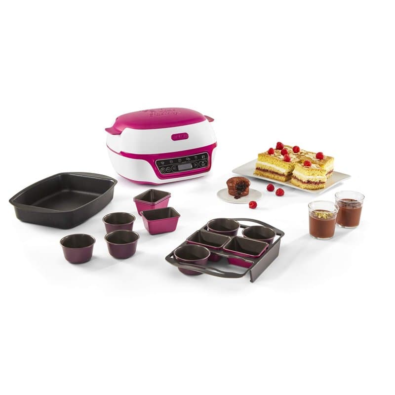 Tefal Machine à gâteaux intelligente, 5 programmes automatiques, 1 mode manuel, 12 moules mini gâteaux, 1 grand moule, Compatibl