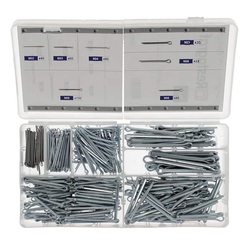 Restagraf Assortiment de Goupilles Fendues, 1.5mm-10mm Diamètre, Din 94, Lot de 392