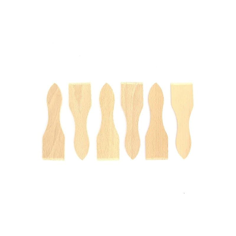 Fackelmann 8641550 Lot de 6 spatules raclette en bois, spatule à raclette, spatule appareil à raclette, spatule poêlon, Bois, 12