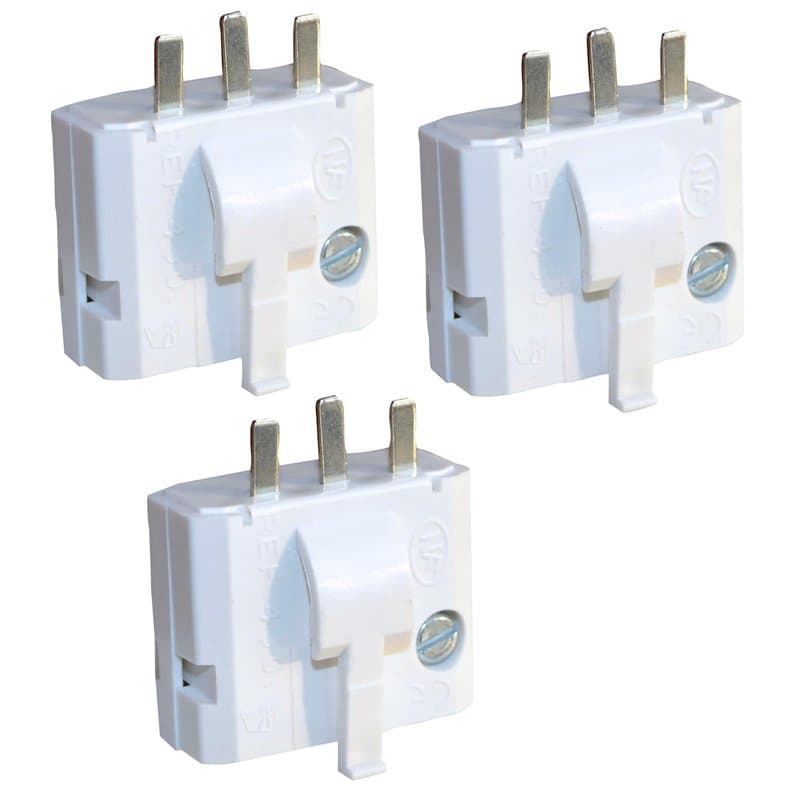 Tibelec - Lot de 3 Fiches DCL 2 Pôles avec Terre pour Boîtier d’Encastrement - Dispositif de Connexion Défnitive pour Luminaire