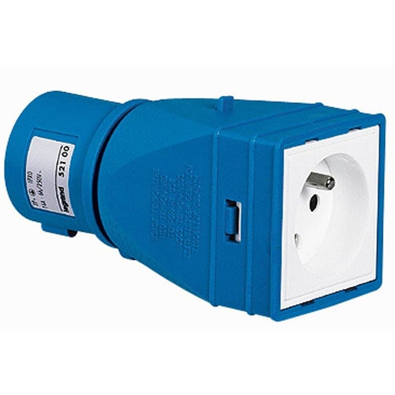 Legrand - Adaptateur pour fiche brochage domestique vers brochage industriel, Blanc