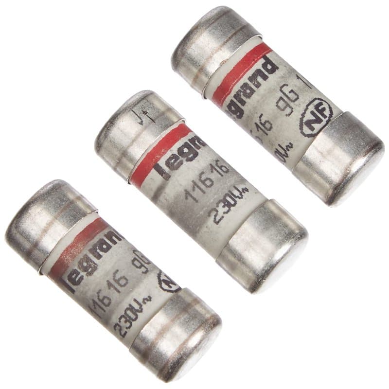 LEGRAND | Cartouches Fusibles Pour Porte-Fusibles, Sans Témoin De Fusion, Lot De 3 Cartouches 10,3x25,8mm, Protège Contre Courts