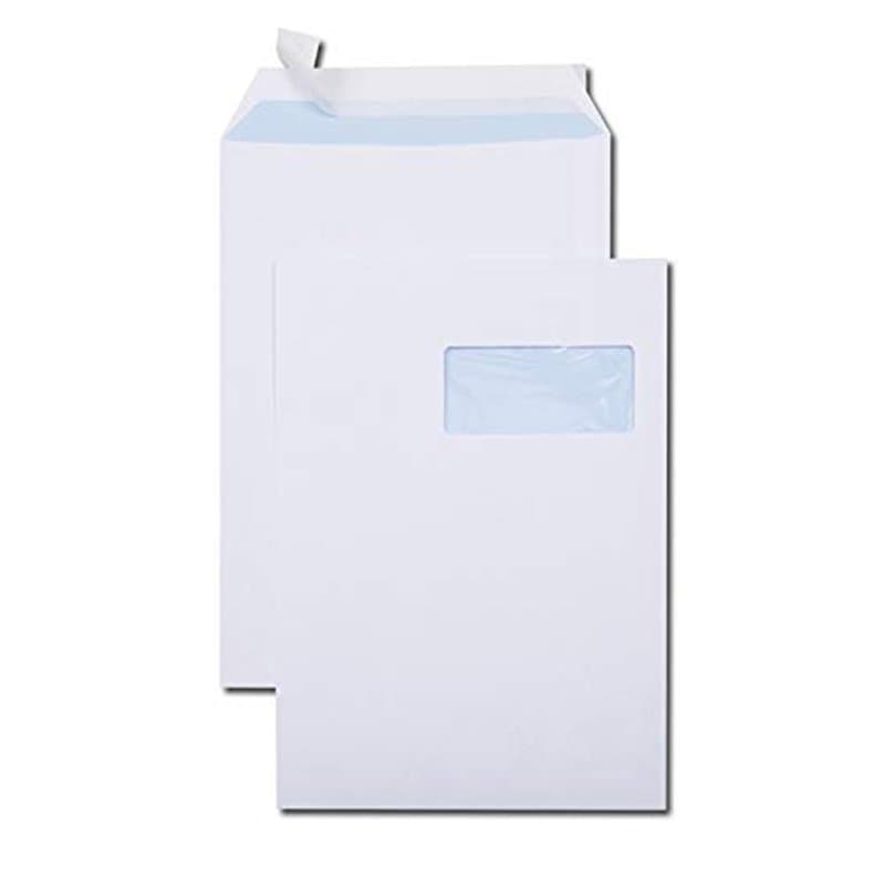 GPV - Boite de 250 Pochettes - Format C4 (229x324 mm), fenêtre de 110x50 mm, qualité papier blanc : 90 g/m2 - Certifié PEFC