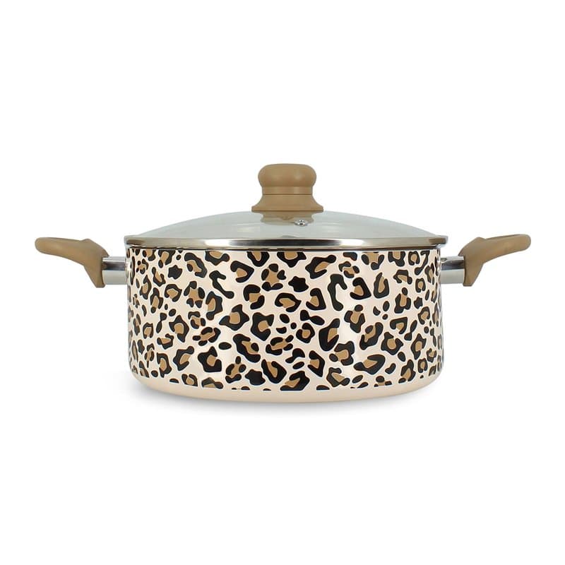 MENASTYL - Faitout léopard 24cm en aluminium recyclé marron - 6020956