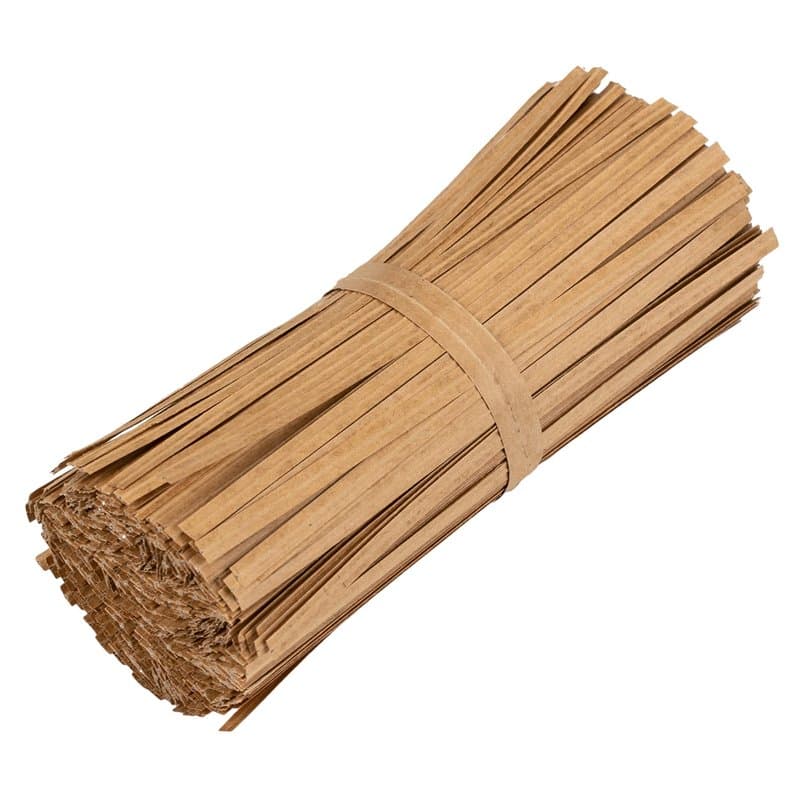 La Cordeline 1000 Liens torsadés Twist Papier Kraft + Fil métal 10cm pour Sacs, sachets, Serre-câble, Naturelle