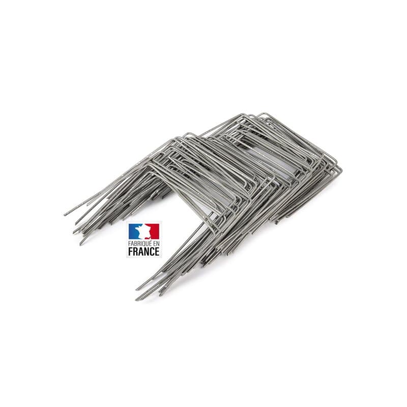 La Cordeline 60 Agrafes Paillage Acier Brut Ø 5mm 20x20cm Spécial Sols Durs