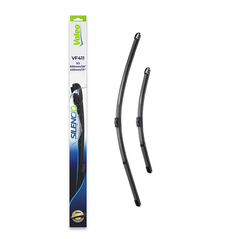 Valeo Silencio Essuie-glace - VF411 - Un Kit d'Essuie-glaces Plats d'Origine de Haute performance, Visibilité Supérieure sur la