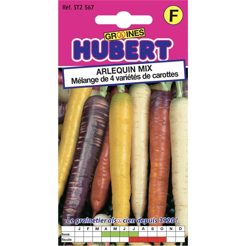 Graines de Carotte en Mélange de 4 Variétés Arlequin Mix - 1,5 grammes